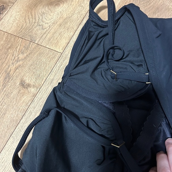 Lands' End Black SWIM Top with Gold Accent - Picture 6 of 9